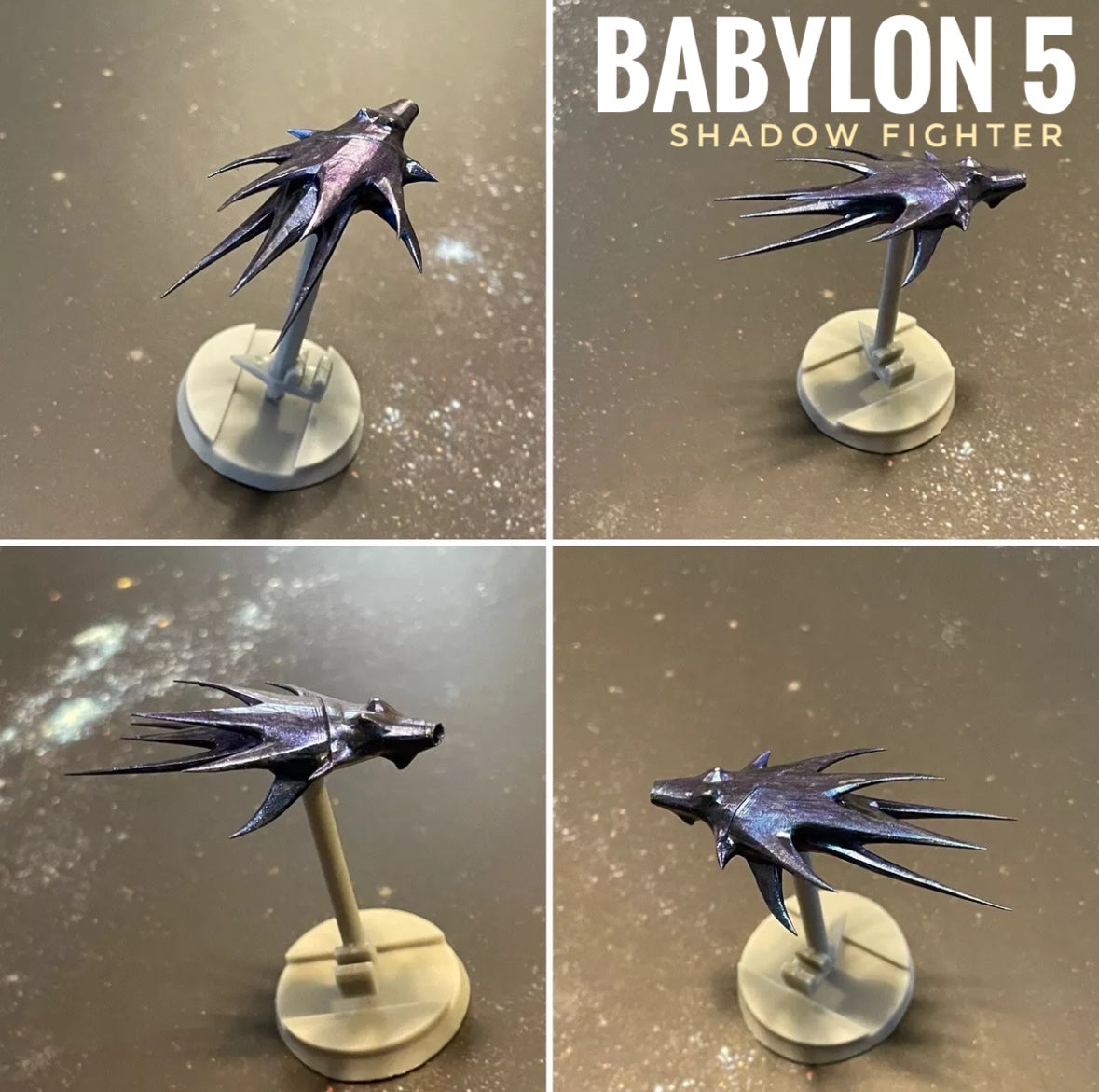 Babylon 5 SHADOW Fighter 1/270 Fully Hand-Painted 12k 3Dprint resin FanArt