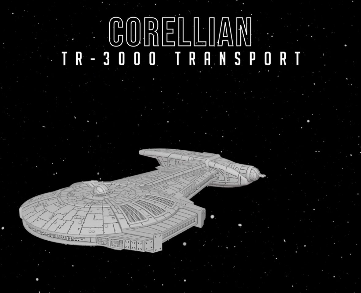 Star Wars X-Wing 1/270 Corellian TR-3000 Transport • Painted or Raw/Unpainted 12k HRres 3D