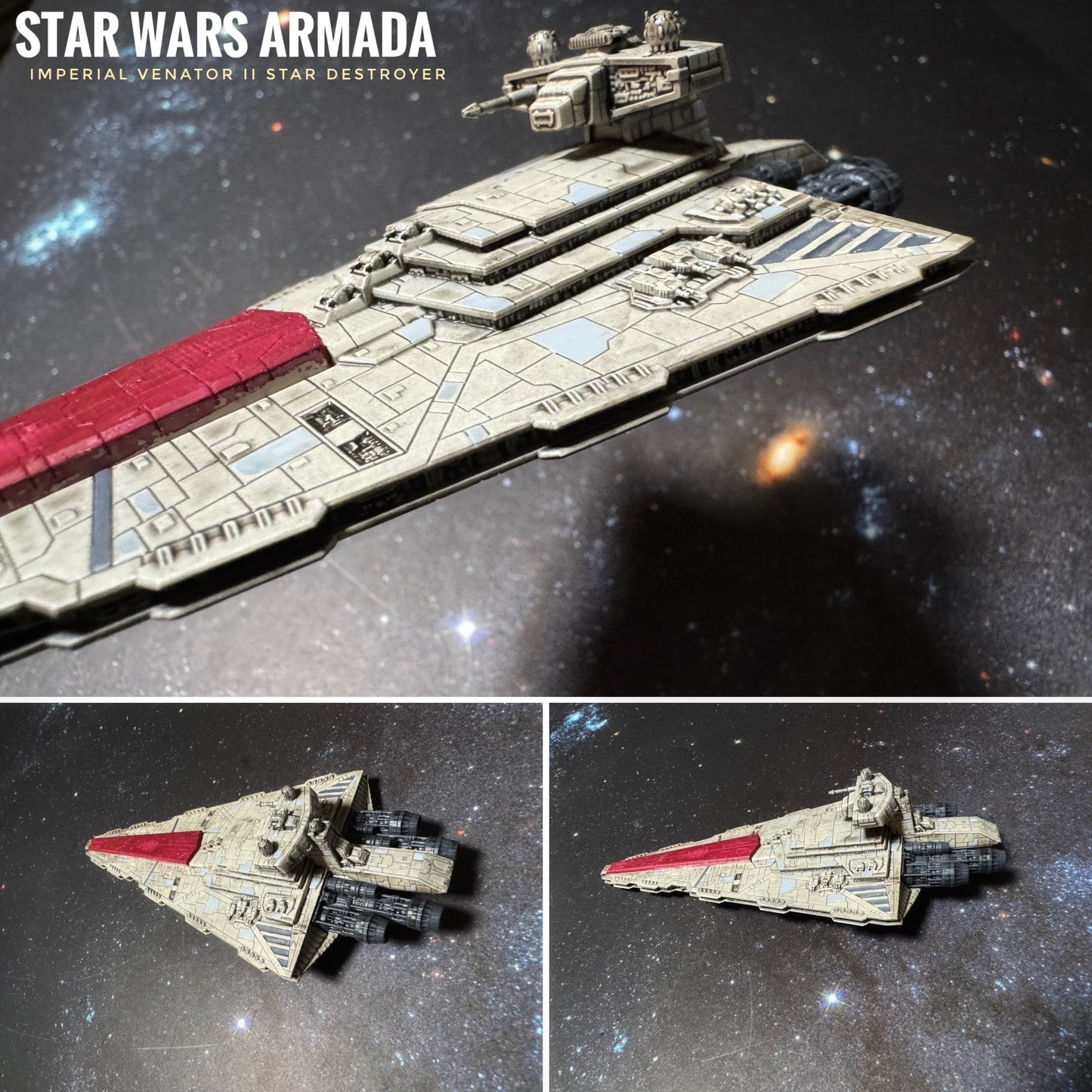 Star Wars Armada IMPERIAL Refit I or II VENATOR 7”L Model 3D UV 14k Hi-Res Resin Print