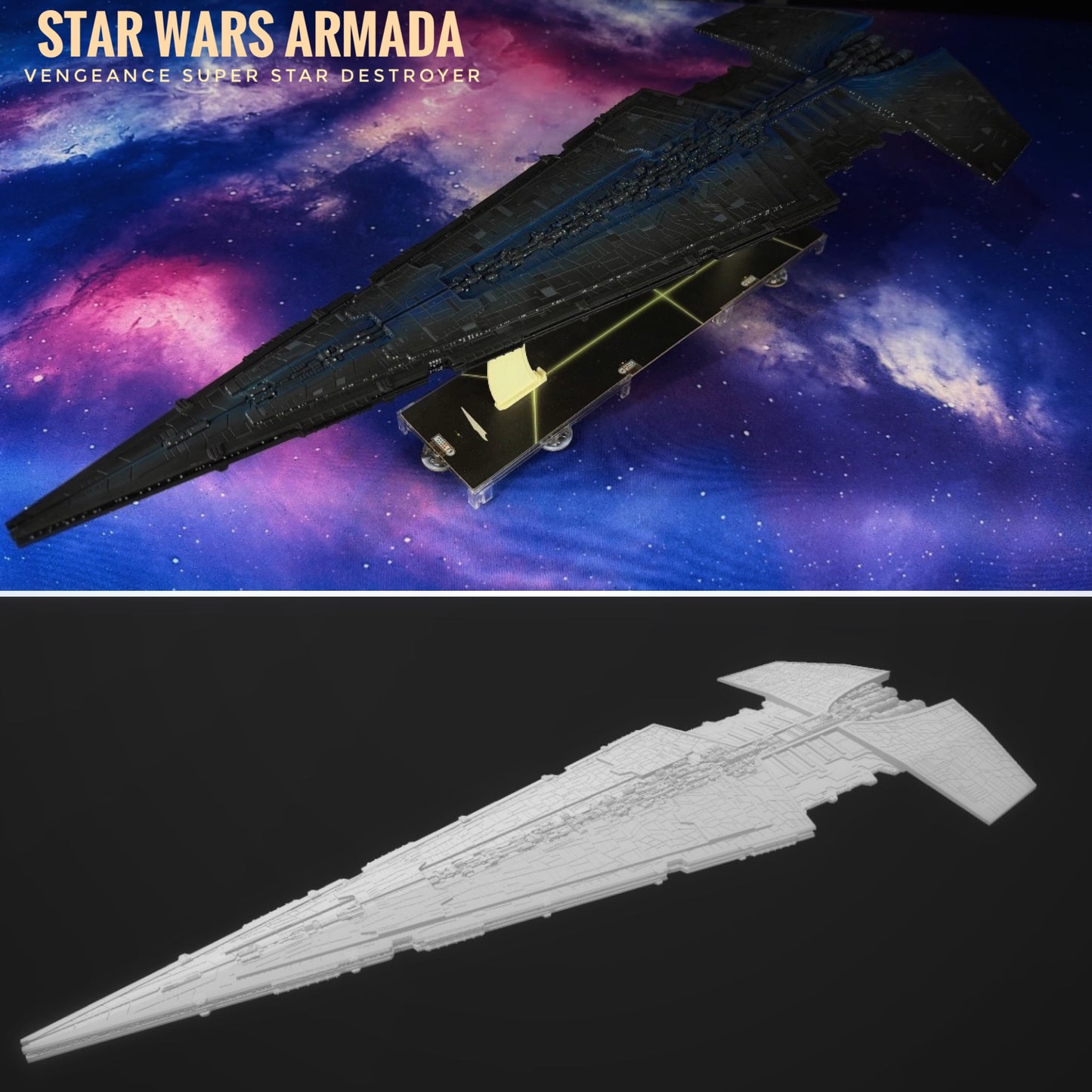 Star Wars Armada Vengeance Super Star Destroyer 24” 14k 3D printed