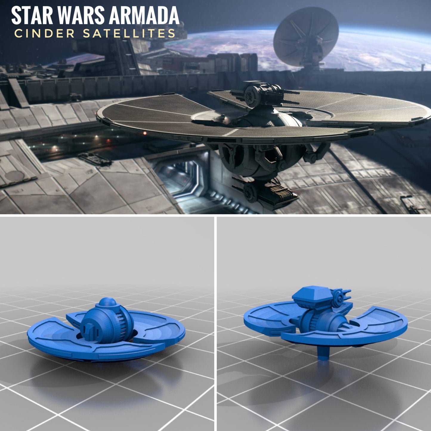 Star Wars Armada Cinder Satellites Pack (6) 16k 3D print