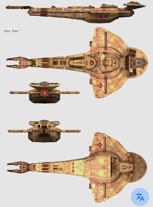 Star Trek Cardassian Galor class cruiser 4”+ and 5.5” Model Eaglemoss scale, Painted or Raw print