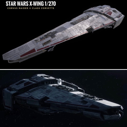 Star Wars X-Wing 1/270 Corvus Raider II Class Corvette 14k 3D