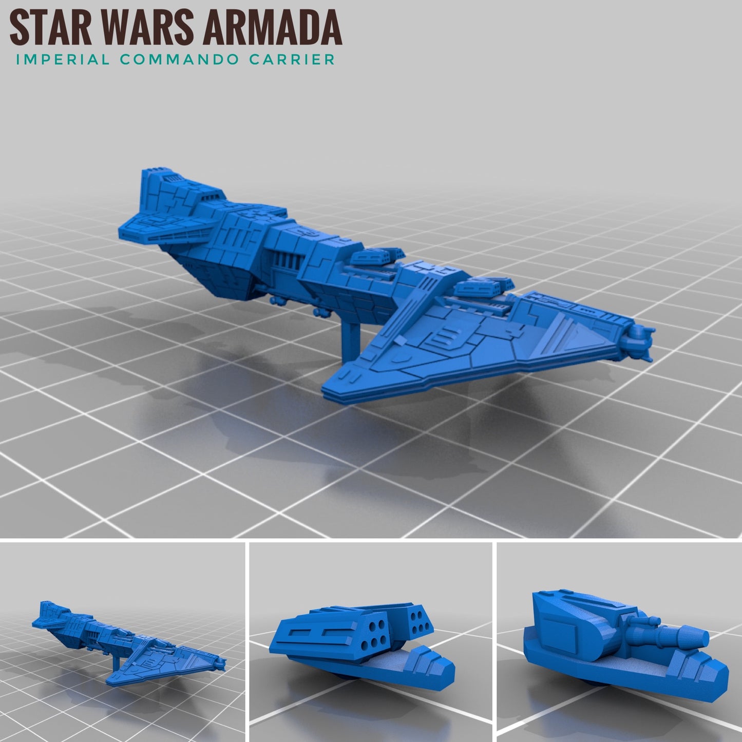 Star Wars Armada Imperial Commando Carrier - Raw/Unpainted -or- Hand Painted Model 3D 14k Resin