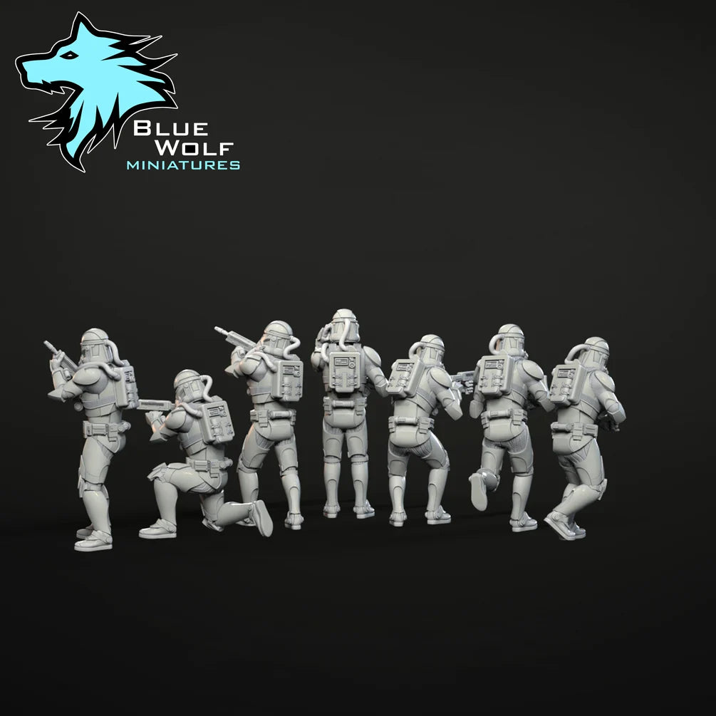 Star Wars LEGION Lagoon Troopers or set w/MKII Speeder • Raw/Unpainted -or- Hand Painted Model 3D 14k Resin