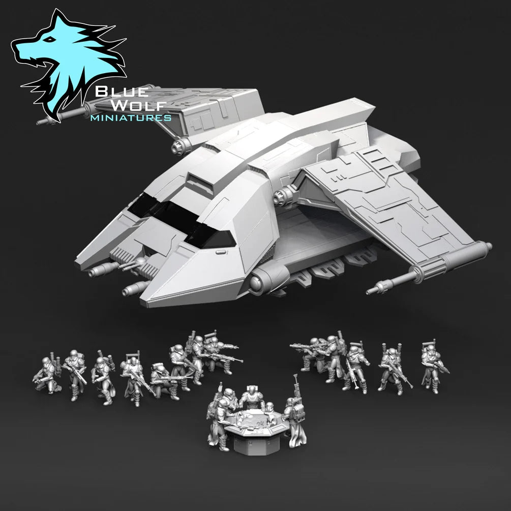 Star Wars LEGION Winter Commandos or set w/Imperial Drop Ship • Raw/Unpainted -or- Hand Painted Model 3D 14k Resin