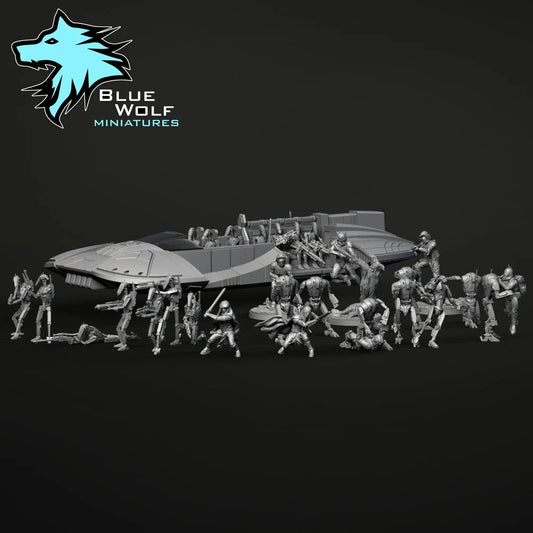 Star Wars LEGION CIS Battle Droids or set w/Speeder • Raw/Unpainted -or- Hand Painted Model 3D 14k Resin