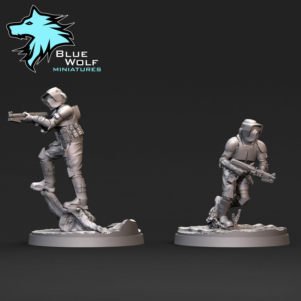 Star Wars LEGION Shatter Scale Clone Troopers (3) • Raw/Unpainted -or- Hand Painted Model 3D 14k Resin