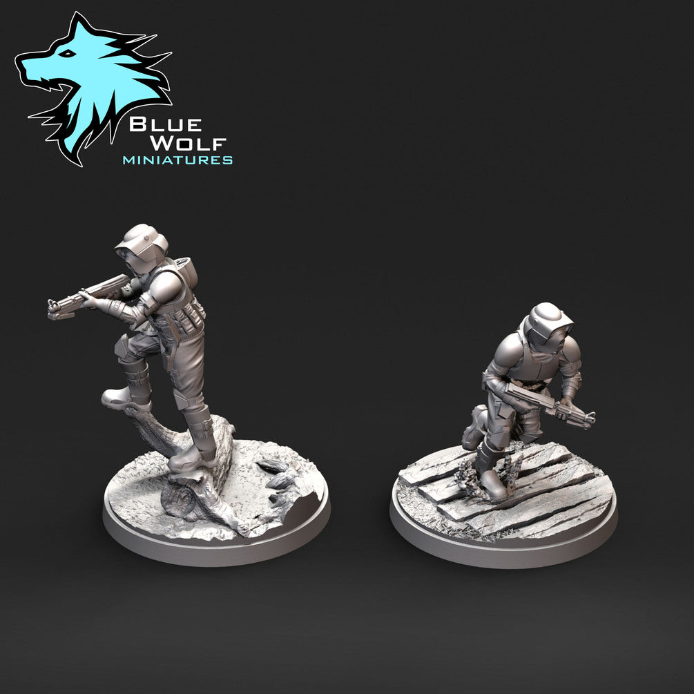 Star Wars LEGION Shatter Scale Clone Troopers (3) • Raw/Unpainted -or- Hand Painted Model 3D 14k Resin