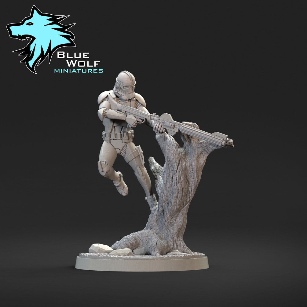 Star Wars LEGION Shatter Scale Clone Troopers (3) • Raw/Unpainted -or- Hand Painted Model 3D 14k Resin