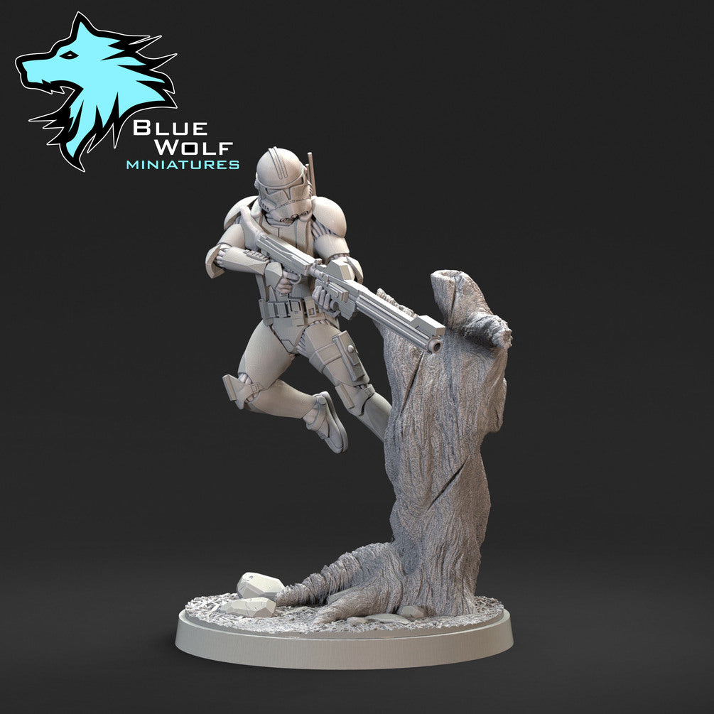 Star Wars LEGION Shatter Scale Clone Troopers (3) • Raw/Unpainted -or- Hand Painted Model 3D 14k Resin