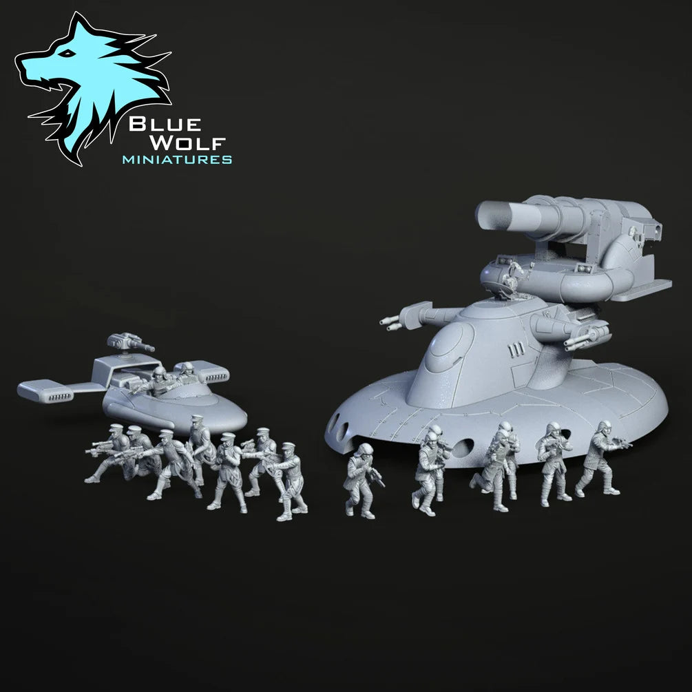 Star Wars LEGION Naboo Royal Palace Battle or set w/speeder and CIS Tank Drop Ship • Raw/Unpainted -or- Hand Painted Model 3D 14k Resin