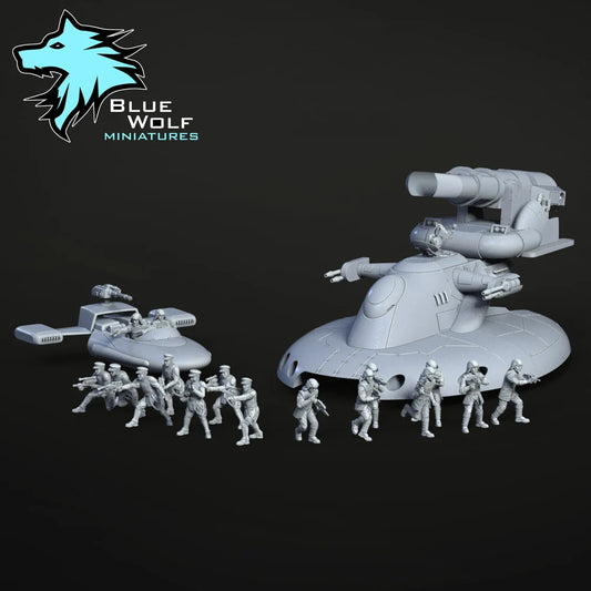 Star Wars LEGION Naboo Royal Palace Battle or set w/speeder and CIS Tank Drop Ship • Raw/Unpainted -or- Hand Painted Model 3D 14k Resin