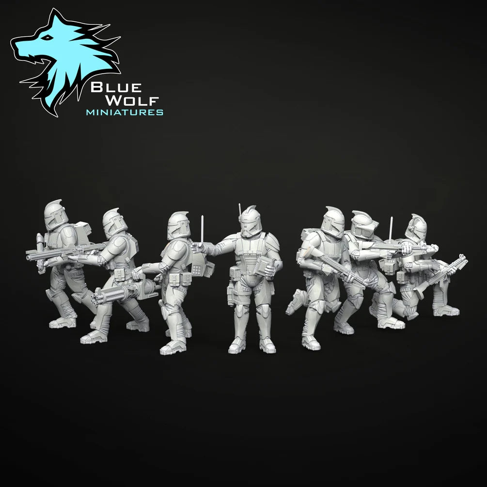 Star Wars LEGION Phase 2 Clone Soldiers or set w/Drop Ship • Raw/Unpainted -or- Hand Painted Model 3D 14k Resin