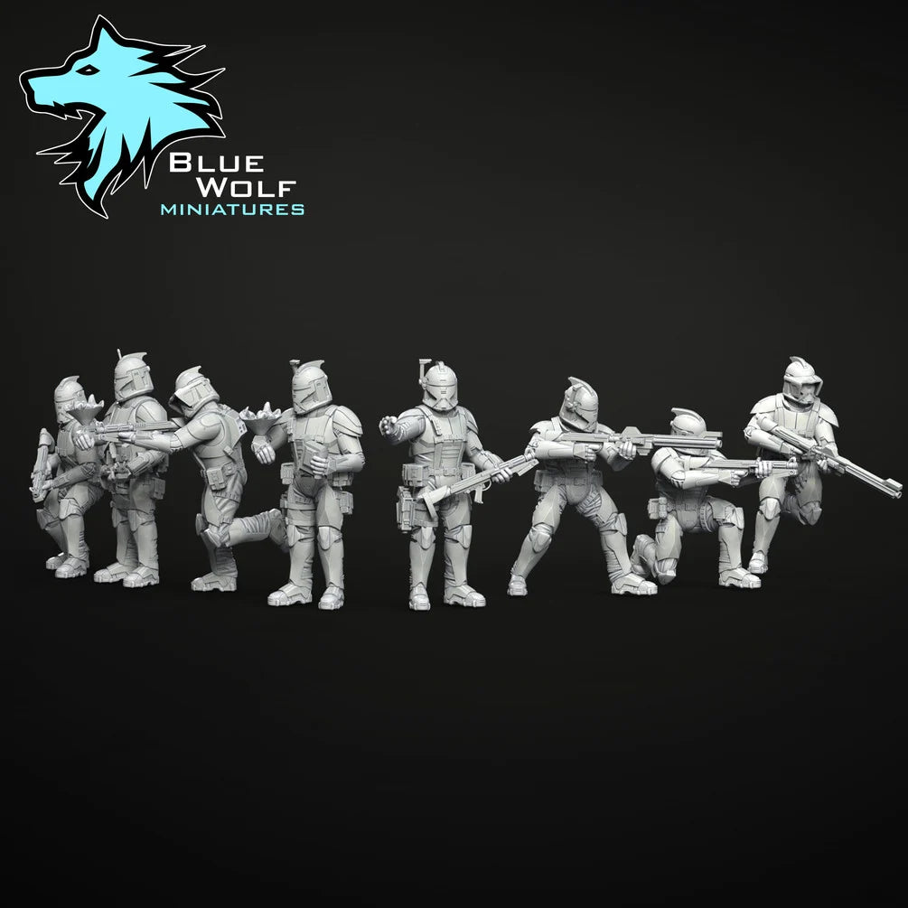 Star Wars LEGION Phase 2 Clone Soldiers or set w/Drop Ship • Raw/Unpainted -or- Hand Painted Model 3D 14k Resin
