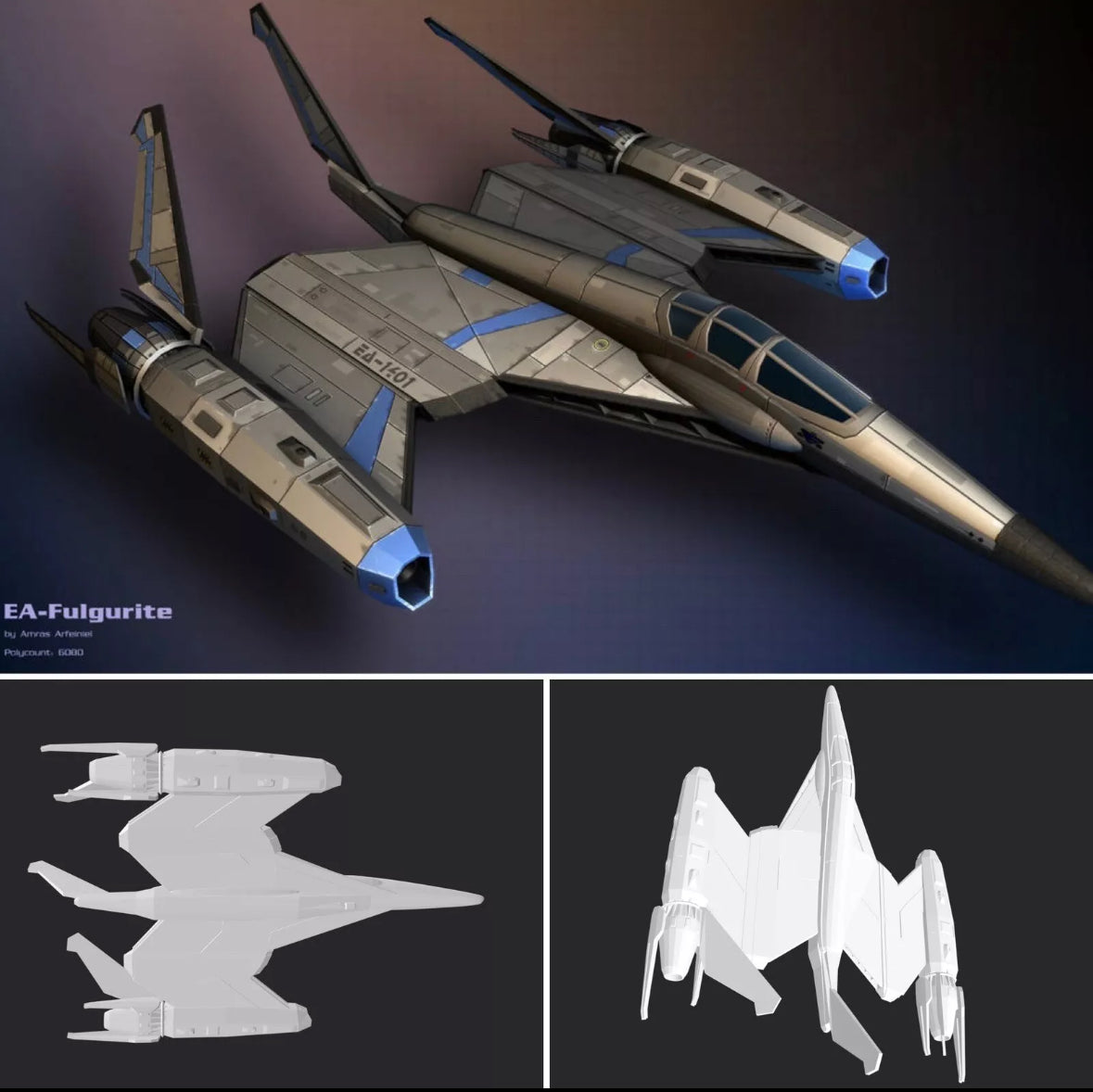 Babylon 5 Fulgrite Starfury 1/270 raw or PAINTED scale HIGH detail 3Dprint resin FanArt