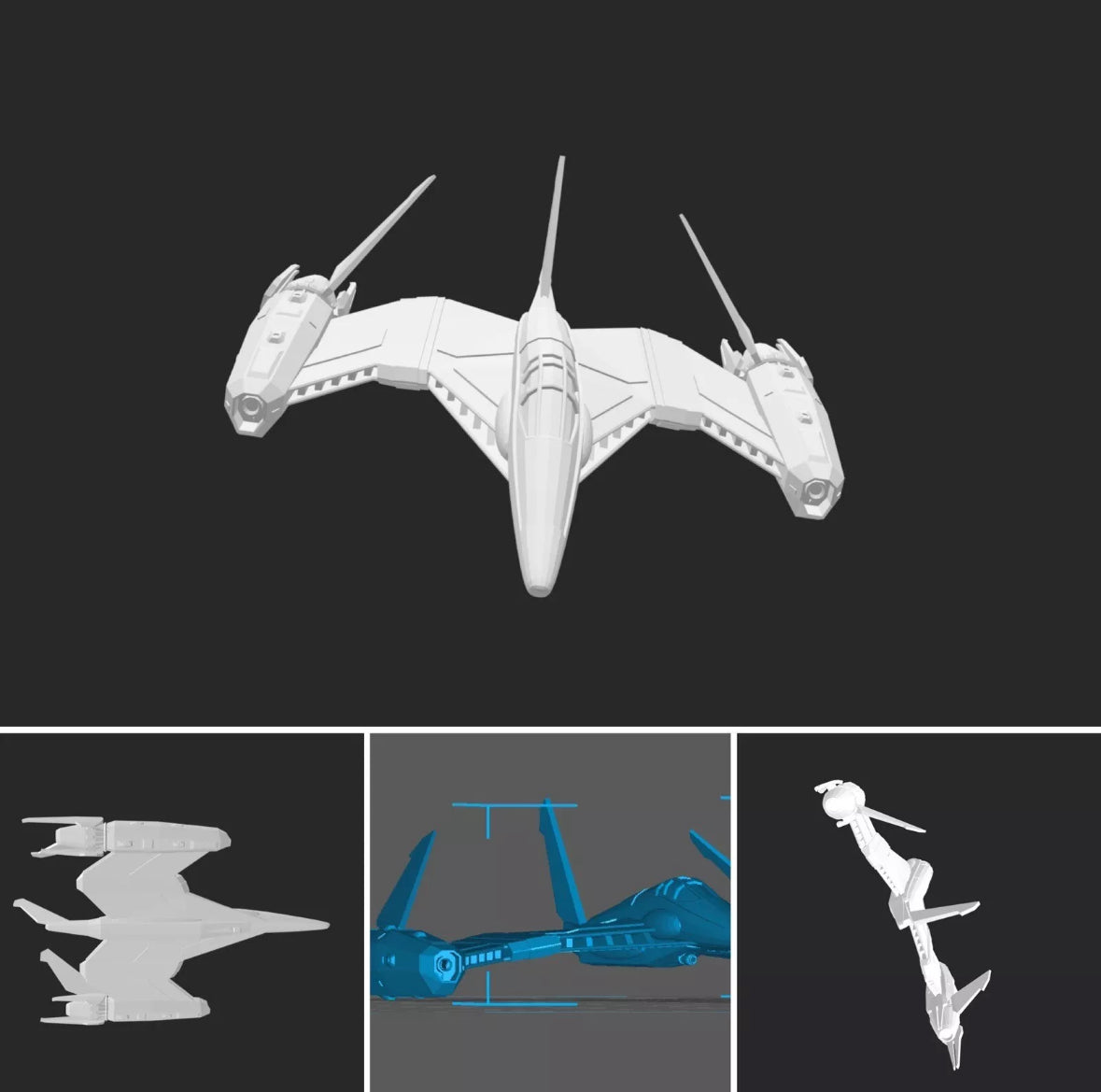 Babylon 5 Fulgrite Starfury 1/270 raw or PAINTED scale HIGH detail 3Dprint resin FanArt