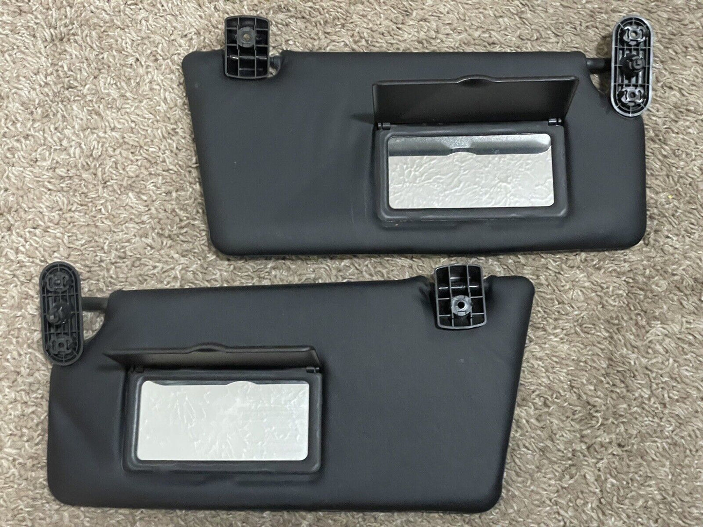 2000-2019 Ford Focus, 2005+ Mustang BLACK OEM Sun Visor Set (2) With Mirrors